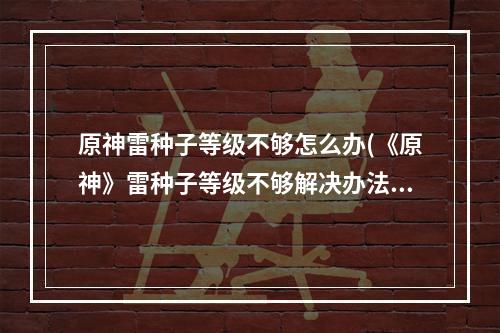 原神雷种子等级不够怎么办(《原神》雷种子等级不够解决办法 雷种子等级不够如何)