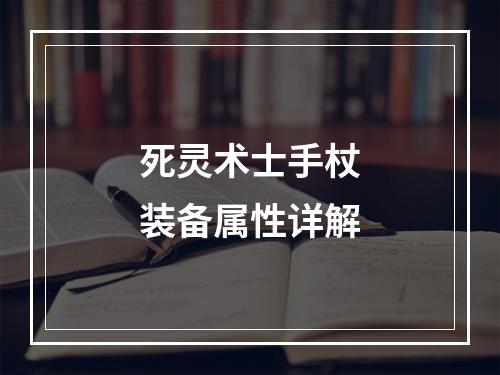 死灵术士手杖装备属性详解