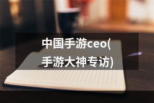 中国手游ceo(手游大神专访)