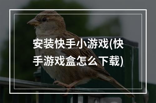 安装快手小游戏(快手游戏盒怎么下载)