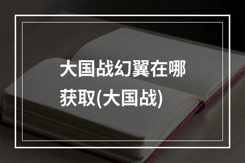 大国战幻翼在哪获取(大国战)