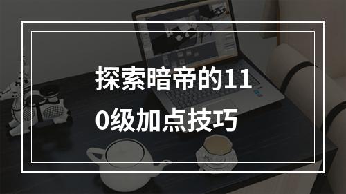 探索暗帝的110级加点技巧