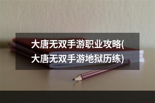 大唐无双手游职业攻略(大唐无双手游地狱历练)