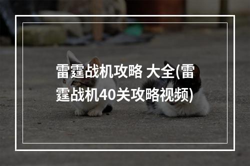 雷霆战机攻略 大全(雷霆战机40关攻略视频)