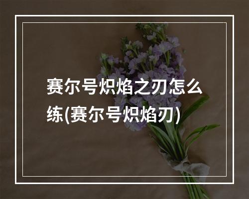 赛尔号炽焰之刃怎么练(赛尔号炽焰刃)