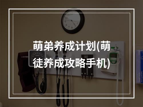 萌弟养成计划(萌徒养成攻略手机)