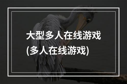 大型多人在线游戏(多人在线游戏)