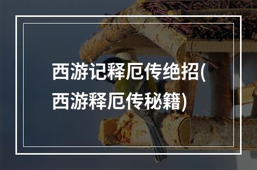 西游记释厄传绝招(西游释厄传秘籍)