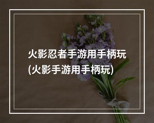 火影忍者手游用手柄玩(火影手游用手柄玩)