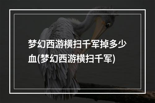 梦幻西游横扫千军掉多少血(梦幻西游横扫千军)