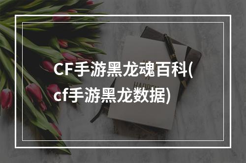 CF手游黑龙魂百科(cf手游黑龙数据)