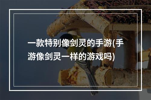 一款特别像剑灵的手游(手游像剑灵一样的游戏吗)