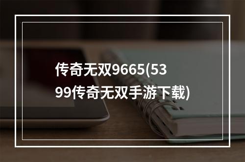 传奇无双9665(5399传奇无双手游下载)