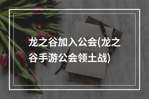 龙之谷加入公会(龙之谷手游公会领土战)