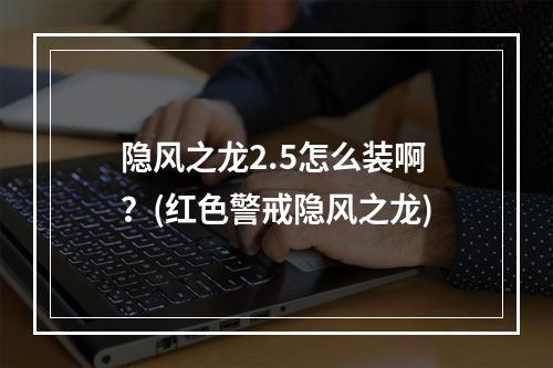 隐风之龙2.5怎么装啊？(红色警戒隐风之龙)