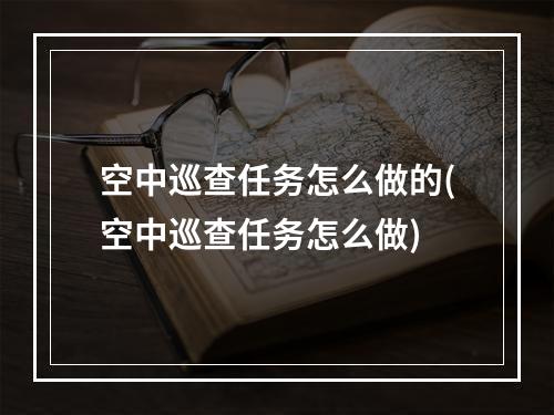 空中巡查任务怎么做的(空中巡查任务怎么做)