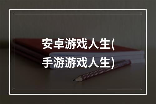 安卓游戏人生(手游游戏人生)