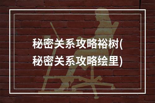 秘密关系攻略裕树(秘密关系攻略绘里)