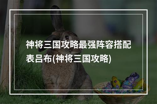 神将三国攻略最强阵容搭配表吕布(神将三国攻略)