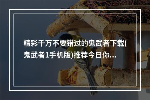 精彩千万不要错过的鬼武者下载(鬼武者1手机版)推荐今日你鬼武者了吗？(重温那段被遗忘的经典，下载鬼武者1手机版，重踏战国风云)