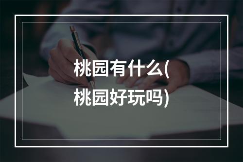 桃园有什么(桃园好玩吗)