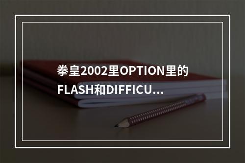 拳皇2002里OPTION里的FLASH和DIFFICULTY是什么意思？(拳皇flash)