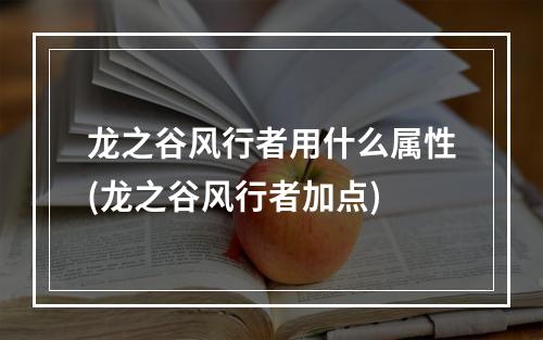 龙之谷风行者用什么属性(龙之谷风行者加点)