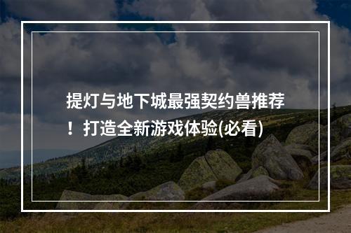 提灯与地下城最强契约兽推荐！打造全新游戏体验(必看)