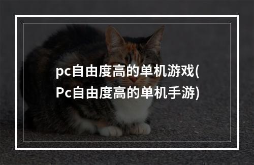 pc自由度高的单机游戏(Pc自由度高的单机手游)