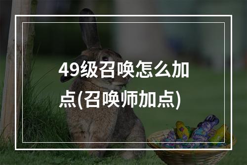 49级召唤怎么加点(召唤师加点)