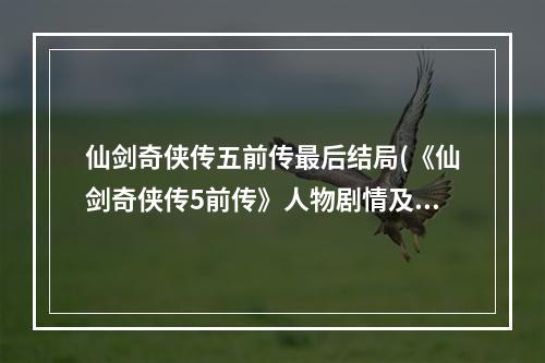 仙剑奇侠传五前传最后结局(《仙剑奇侠传5前传》人物剧情及结局分析)