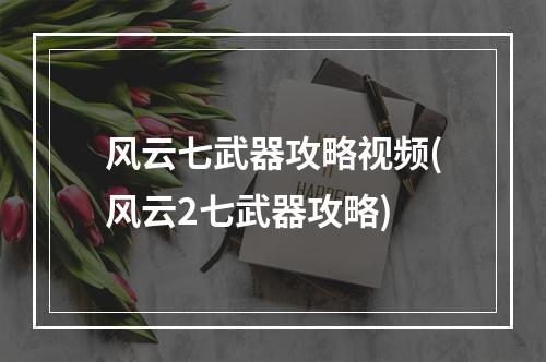 风云七武器攻略视频(风云2七武器攻略)