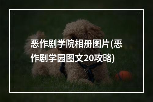 恶作剧学院相册图片(恶作剧学园图文20攻略)