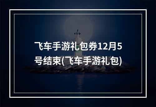 飞车手游礼包券12月5号结束(飞车手游礼包)