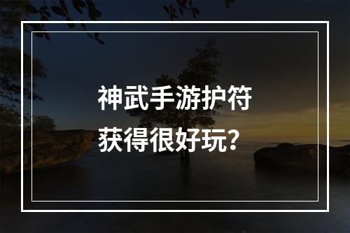 神武手游护符获得很好玩？