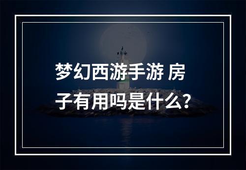 梦幻西游手游 房子有用吗是什么？