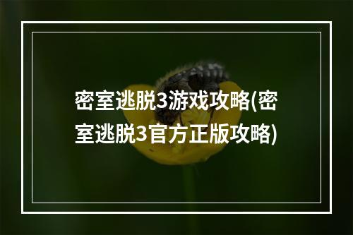 密室逃脱3游戏攻略(密室逃脱3官方正版攻略)