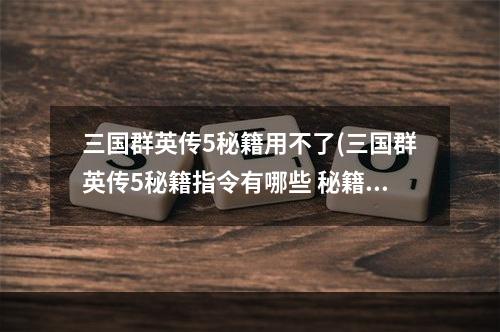 三国群英传5秘籍用不了(三国群英传5秘籍指令有哪些 秘籍指令使用方法  )