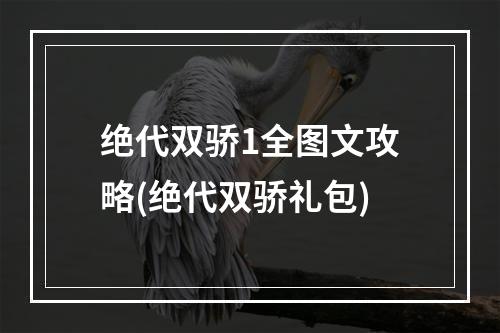 绝代双骄1全图文攻略(绝代双骄礼包)