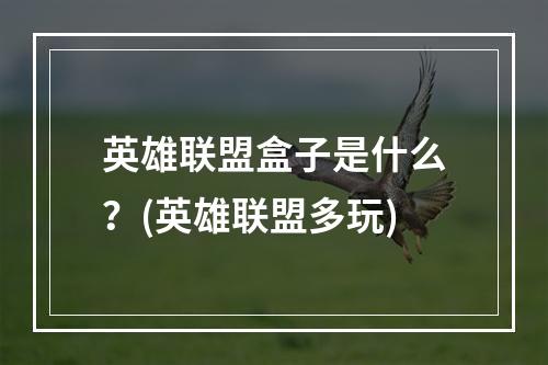 英雄联盟盒子是什么？(英雄联盟多玩)