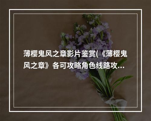 薄樱鬼风之章影片鉴赏(《薄樱鬼风之章》各可攻略角色线路攻略 冲田总司)