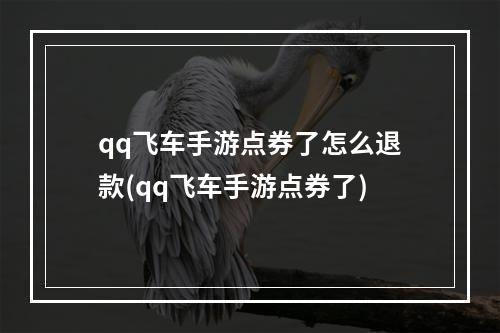 qq飞车手游点券了怎么退款(qq飞车手游点券了)