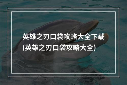 英雄之刃口袋攻略大全下载(英雄之刃口袋攻略大全)