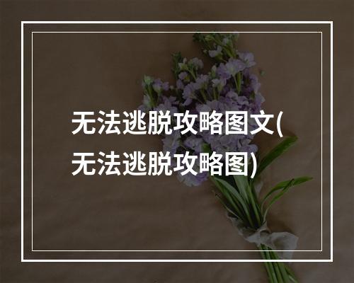 无法逃脱攻略图文(无法逃脱攻略图)