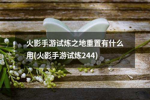 火影手游试炼之地重置有什么用(火影手游试炼244)