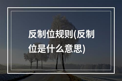 反制位规则(反制位是什么意思)