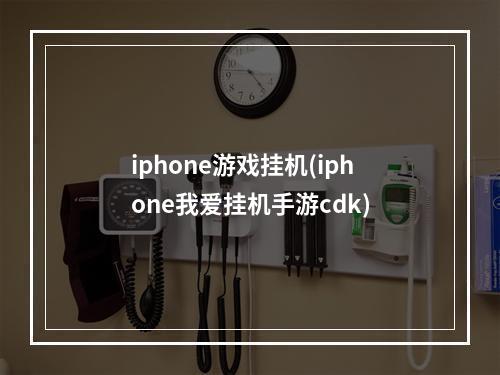 iphone游戏挂机(iphone我爱挂机手游cdk)