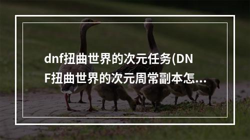 dnf扭曲世界的次元任务(DNF扭曲世界的次元周常副本怎么进 DNF扭曲世界的次元)