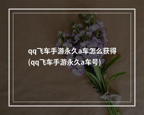 qq飞车手游永久a车怎么获得(qq飞车手游永久a车号)