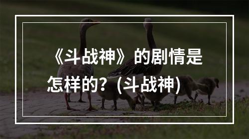 《斗战神》的剧情是怎样的？(斗战神)